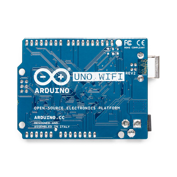 Vue arrière de la carte Arduino® Uno WiFi Rev2 ABX00021