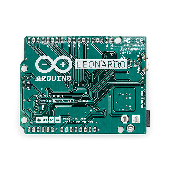 Vue arrière de la carte Arduino® Leonardo A000057