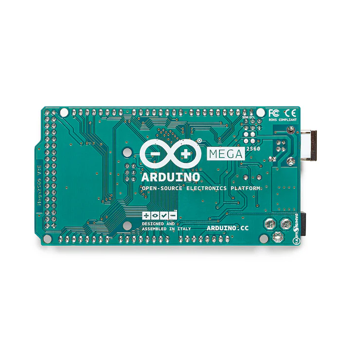 Vue arrière de la carte Arduino® Mega 2560 Rev 3 A000067