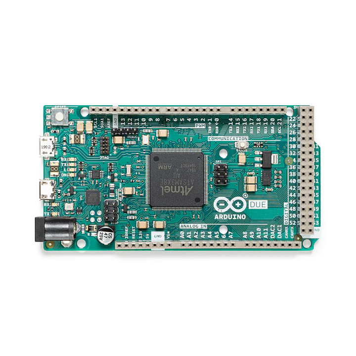 Vue de face de la carte Arduino® Due A000062