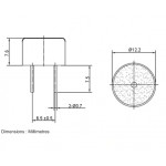 Dimensions du buzzer 12V sans oscillateur Dimensions du buzzer 12V sans oscillateur