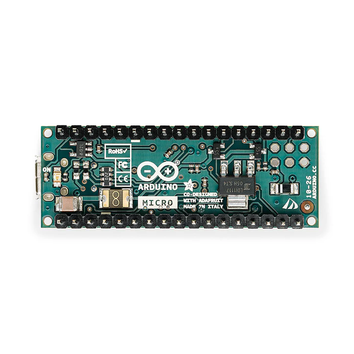 Vue de dessous de la carte Arduino® micro A000053