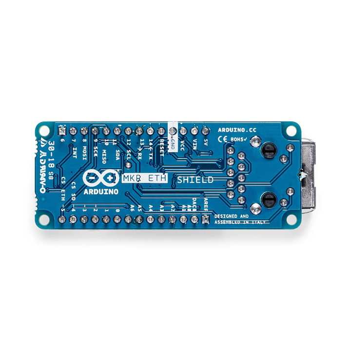 Vue de dessous de la carte Arduino® MKR ETH Shield ASX00006