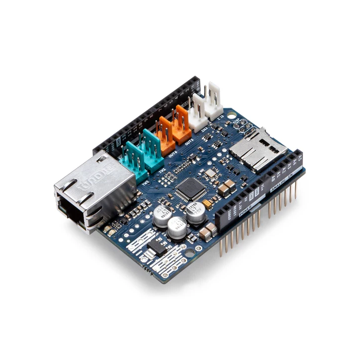 Vue de côté du module Ethernet Shield 2 pour Arduino® A000024