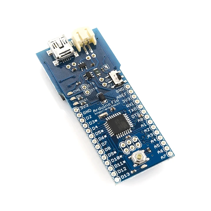 Détail de la platine Funnel Fio compatible Arduino avec support XBee