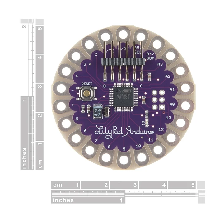 Dimensions de la platine LilyPad 328 - DEV-13342