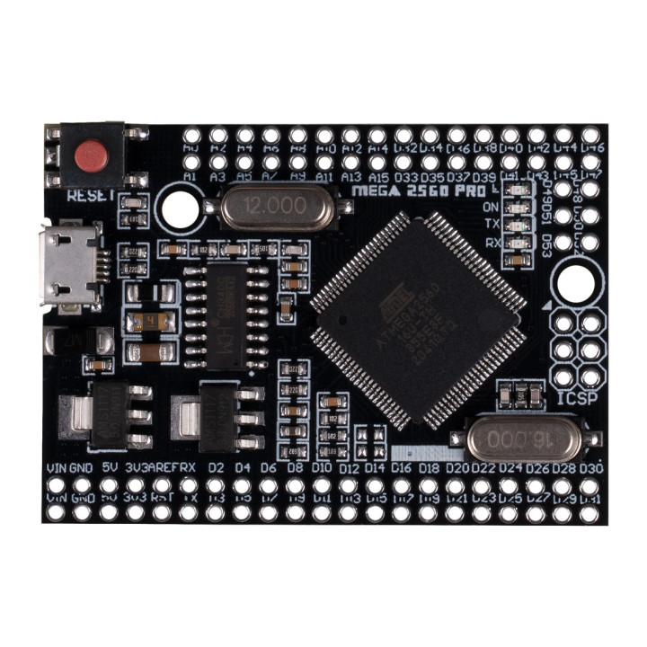 Vue du dessus de la carte format compact compatible Mega2560