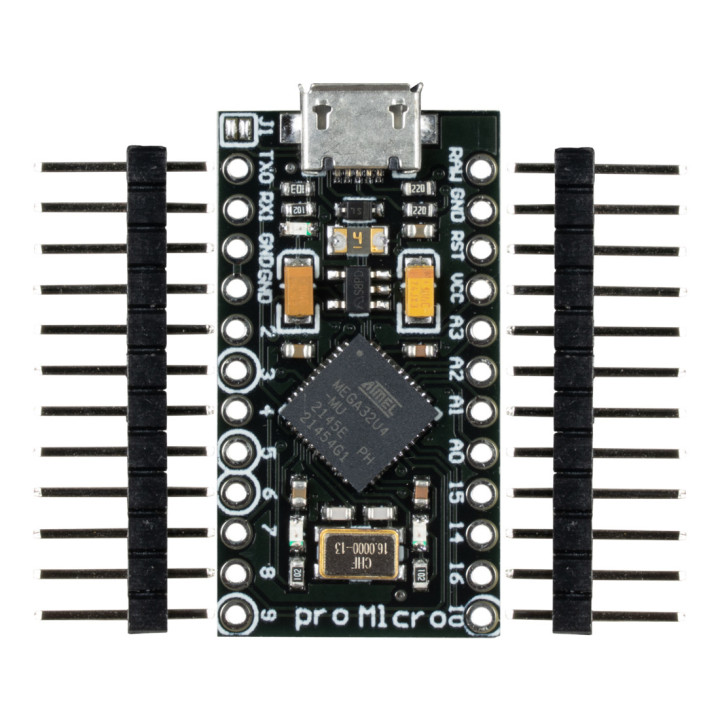 Vue de face de la carte Clone ARD Pro Micro Joy-IT compatible Arduino