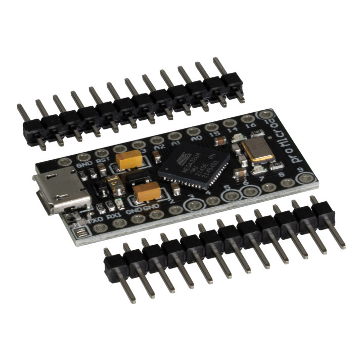 Vue de côté de la carte Clone ARD Pro Micro Joy-IT compatible Arduino