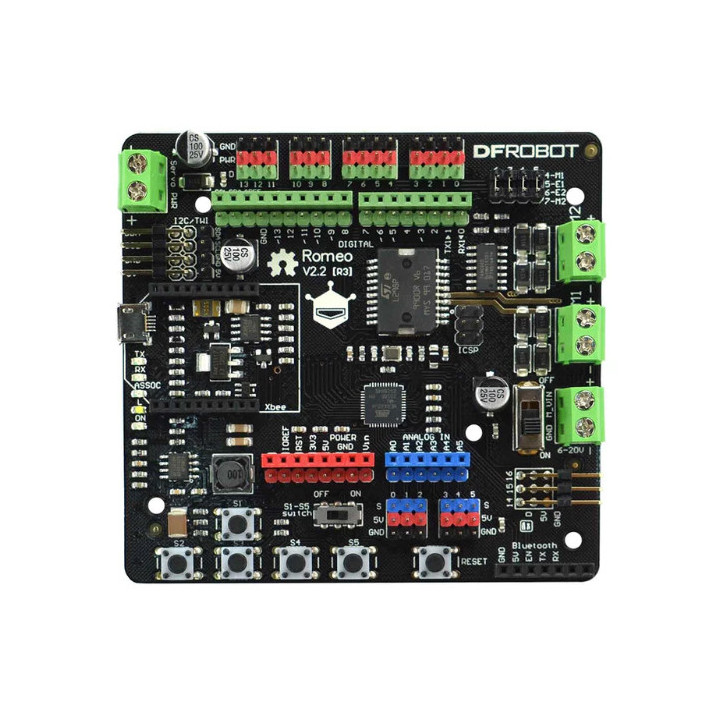 Vue de dessus de la carte DFRduino Romeo DFR0225