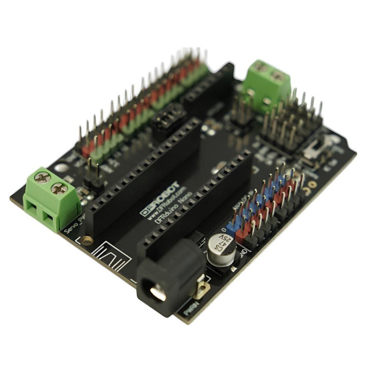 Vue de côté de la carte I/O Shield pour Nano DFR0012