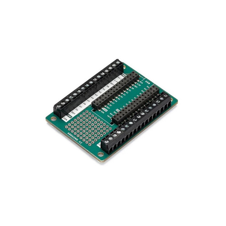 Vue de côté de la carte Arduino Nano Screw Terminal Adapter ASX00037