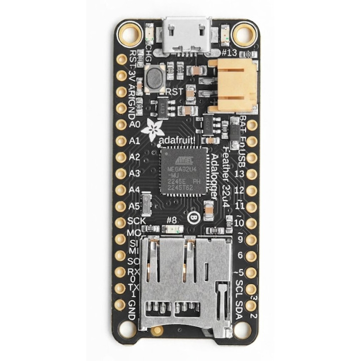 Vue de face du module Feather 32u4 Adalogger - 2795