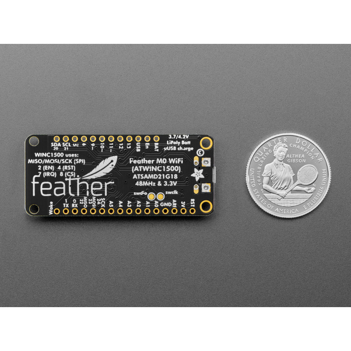 Vue arrière du module Feather M0 WIFI (ATSAMD21 + ATWINC1500)
