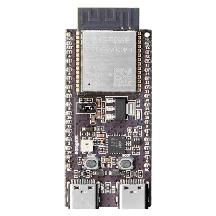 Vue de face du module ESP32-C6-DevKitC-1-N8