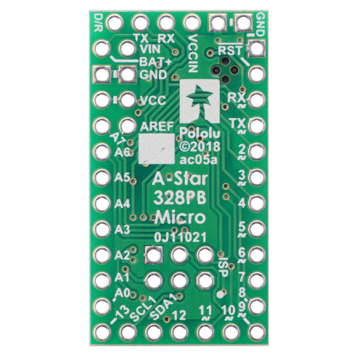 Vue arrière de la carte A-Star 328PB Micro - 5 V - 16 MHz