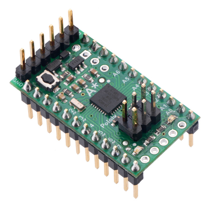 Vue de côté de la carte A-Star 328PB Micro - 5 V - 16 MHz