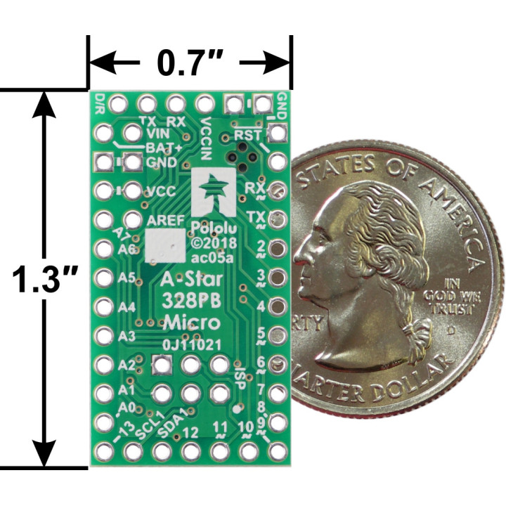 Vue arrière de la carte A-Star 328PB Micro