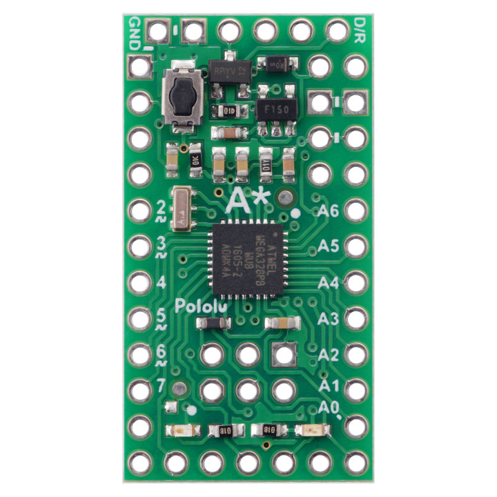 Vue de la face avant de la carte A-Star 328PB Micro - 5 V - 16 MHz
