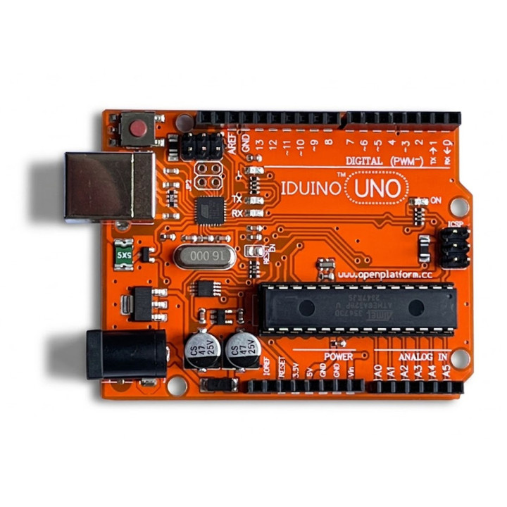 Gros plan sur la carte programmable compatible Uno