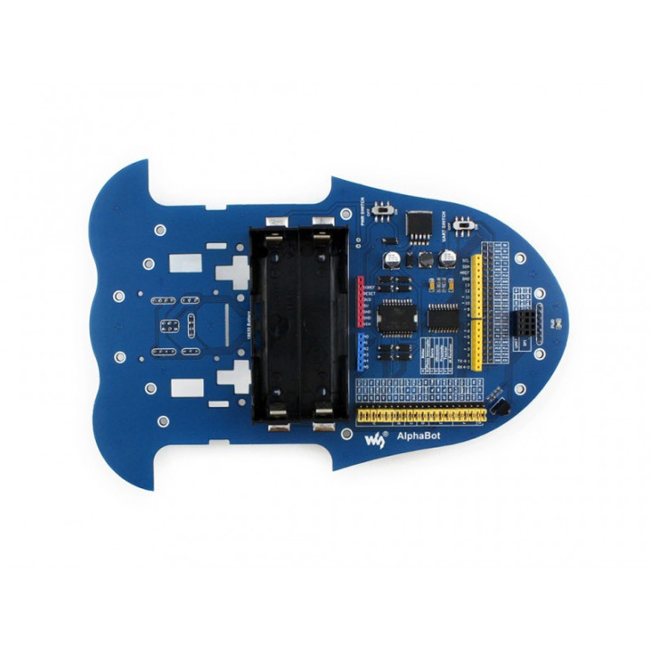 Vue de dessous du robot AlphaBot 12249 pour Uno et Raspberry