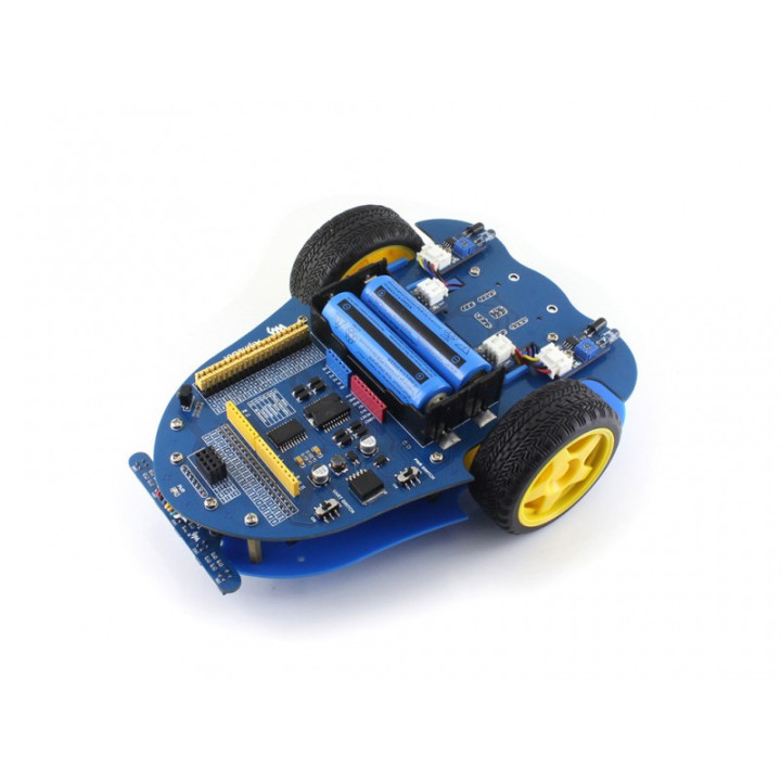 Vue de côté du robot AlphaBot 12249 pour Uno et Raspberry (accus non livrés)