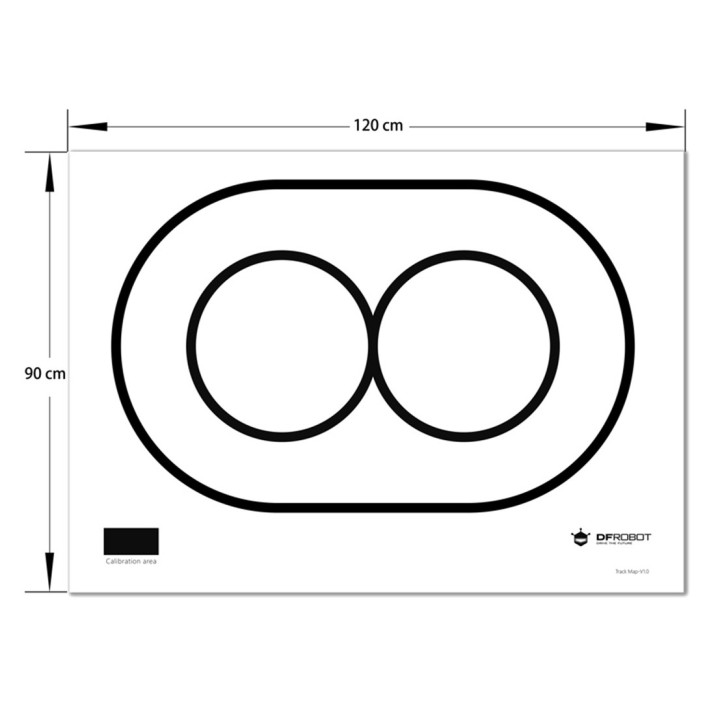 Dimensions de la double piste pour robot suiveur de ligne