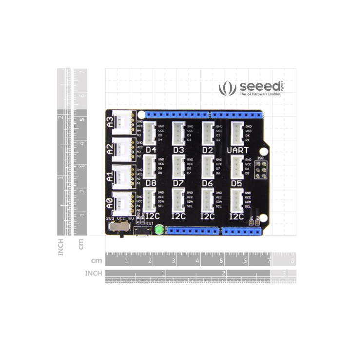 Dimensions de la platine Grove Base Shield (V2.0) 103030000