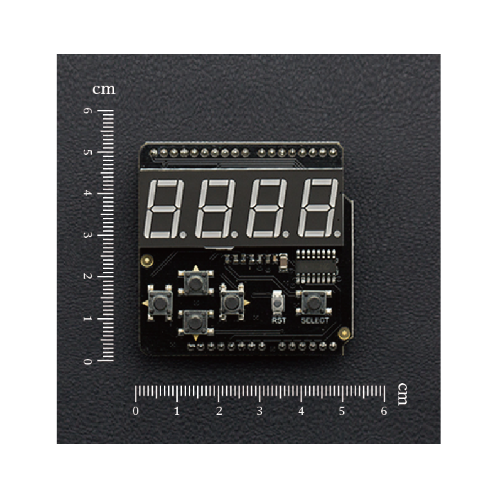 Dimensions de la carte Shield 7 segment pour Arduino®
