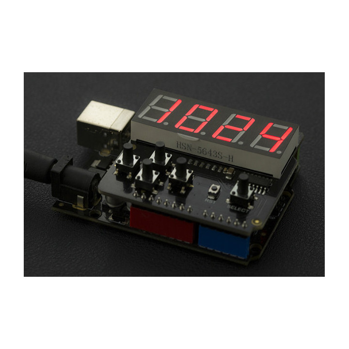 Exemple d'utilisation de la carte Shield 7 segment pour Arduino®