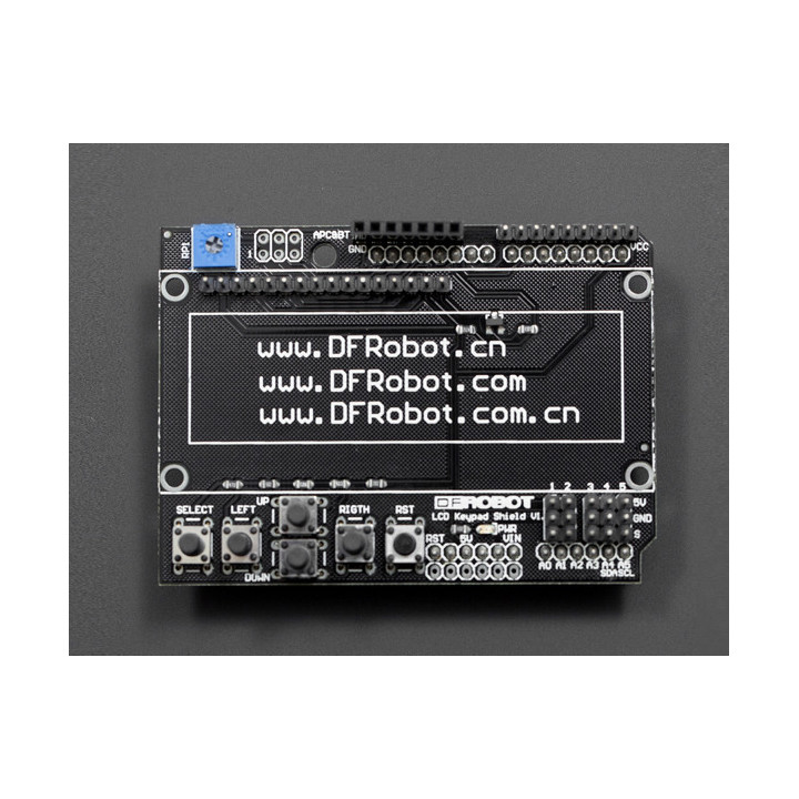 Vue de face du la carte Shield afficheur LCD pour Arduino®