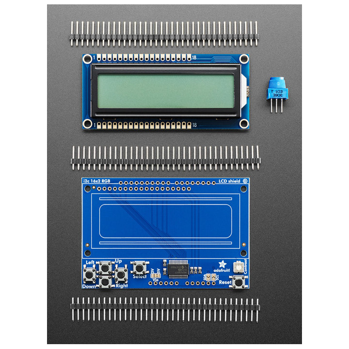 Détail du Kit Shield LCD 2 x 16 RGB pour Arduino®