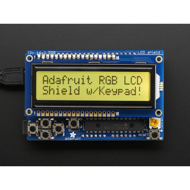 Kit Shield LCD 2 x 16 RGB pour Arduino® (écran jaune)