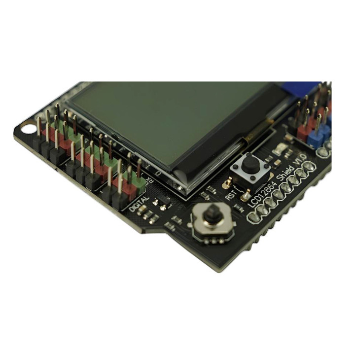 Gros plan sur le Shield afficheur graphique pour Arduino®