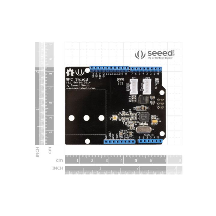 Dimensions de la carte Shield NFC/RFID 113030001 pour Arduino®