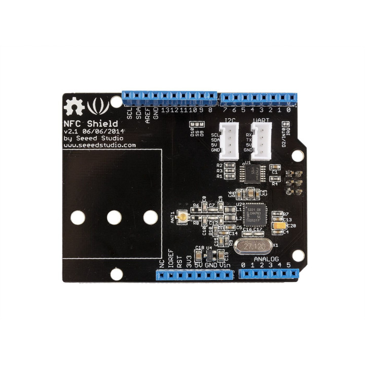 Vue de dessus de la carte Shield NFC/RFID 113030001 pour Arduino®