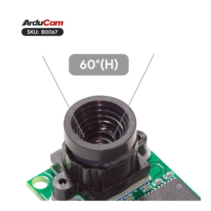 Vue de l'objectif de la caméra MINI ArduCAM 2 MP OV2640