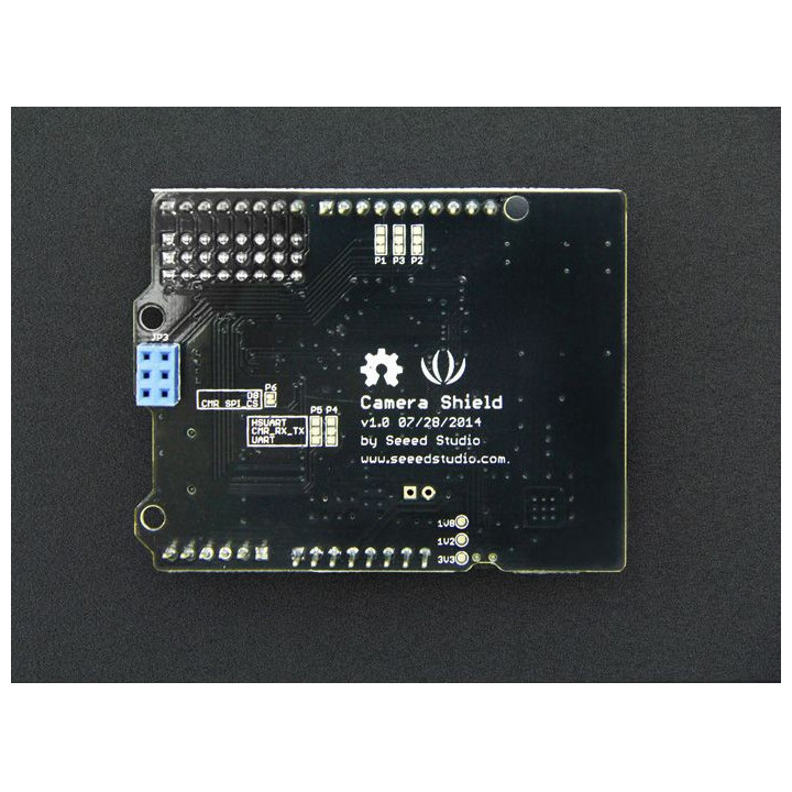 Vue arrière de la carte caméra Shield 103990057 pour Arduino®