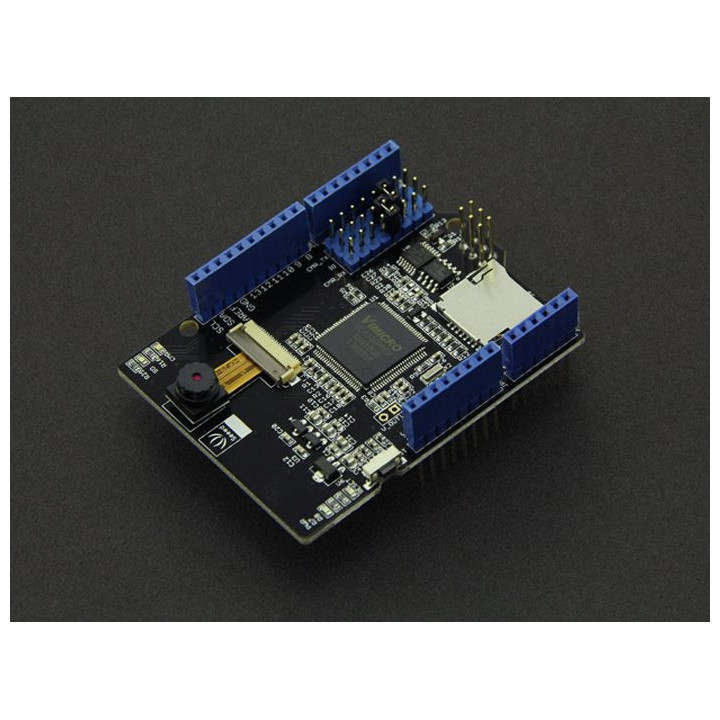 Vue de côté de la carte caméra Shield 103990057 pour Arduino®
