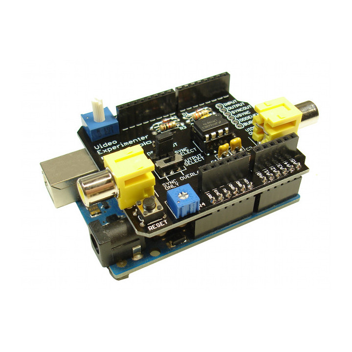 Exemple d'utilisation de la platine shield Vidéo Expérimenter (l'Arduino n'est pas livré)