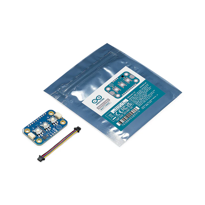 Détail du contenu du module Arduino Modulino Buttons ABX00110