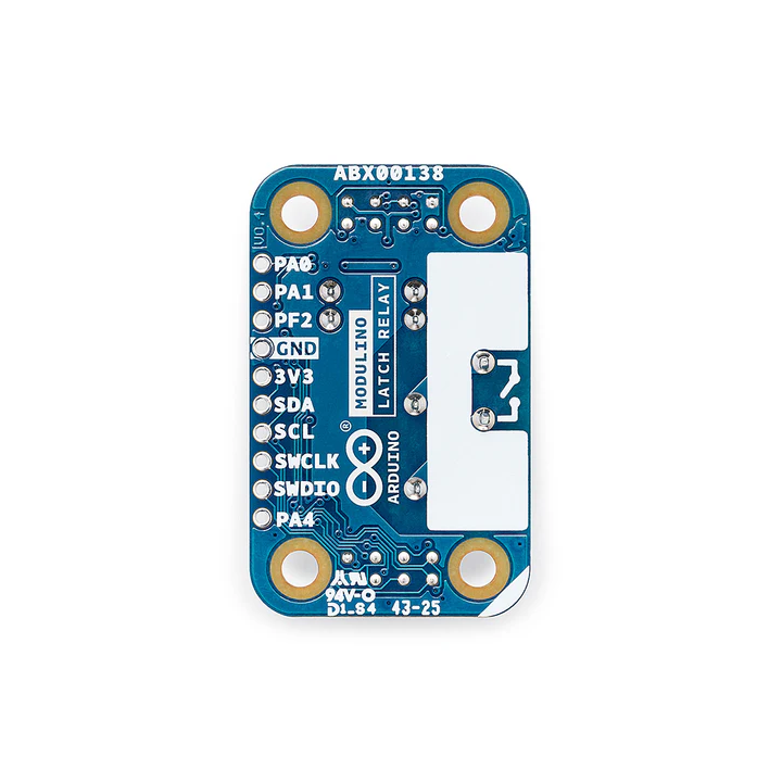 Vue de dessous du module Arduino Modulino Latch Relay ABX00138