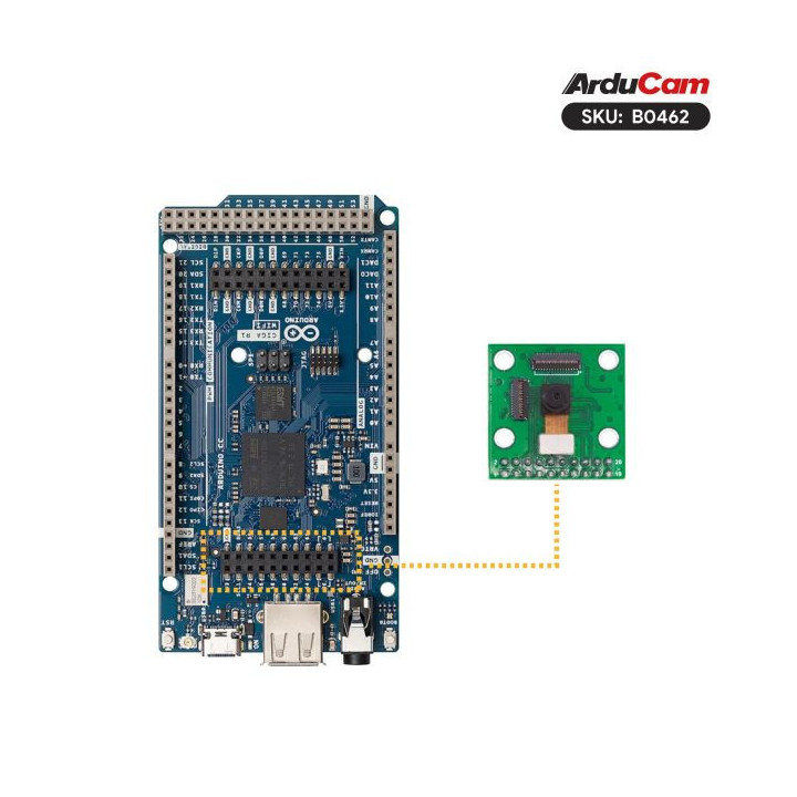 Raccordement de l'Arduino GIGA R1 avec la caméra ArduCAM GC2145 2MP B0462