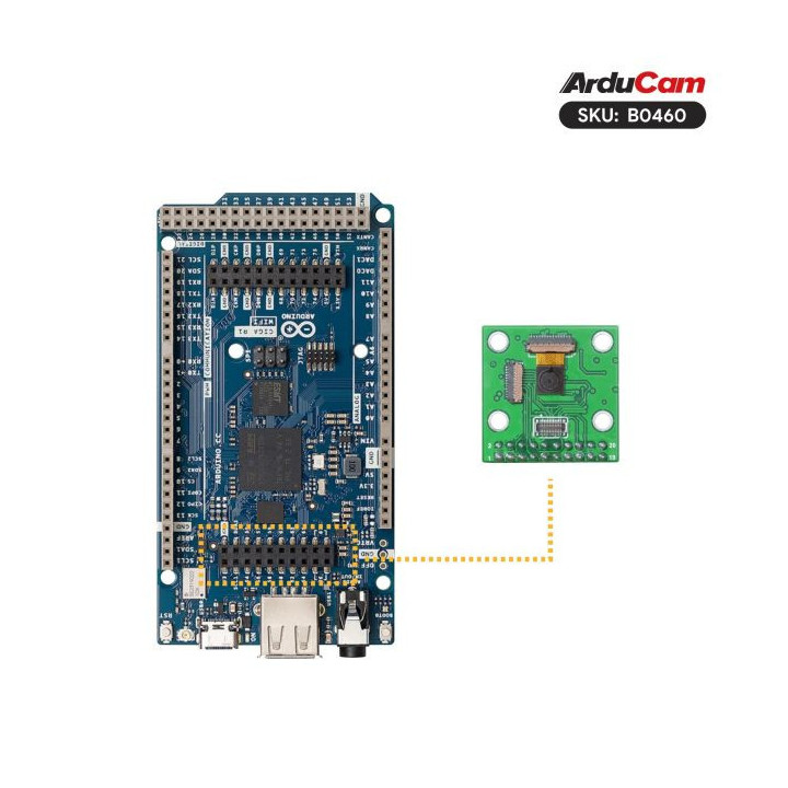 Raccordement d'un Arduino GIGA R1 avec de la caméra ArduCAM HM01B0 QVGA B0460
