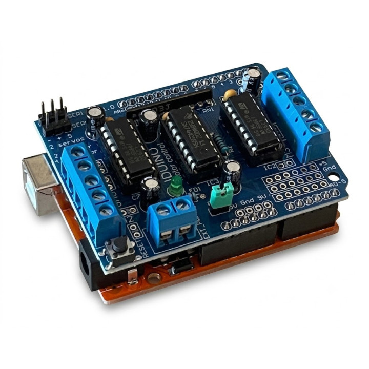 Exemple d'utilisation de la carte Shield contrôleur avec un clone de Uno