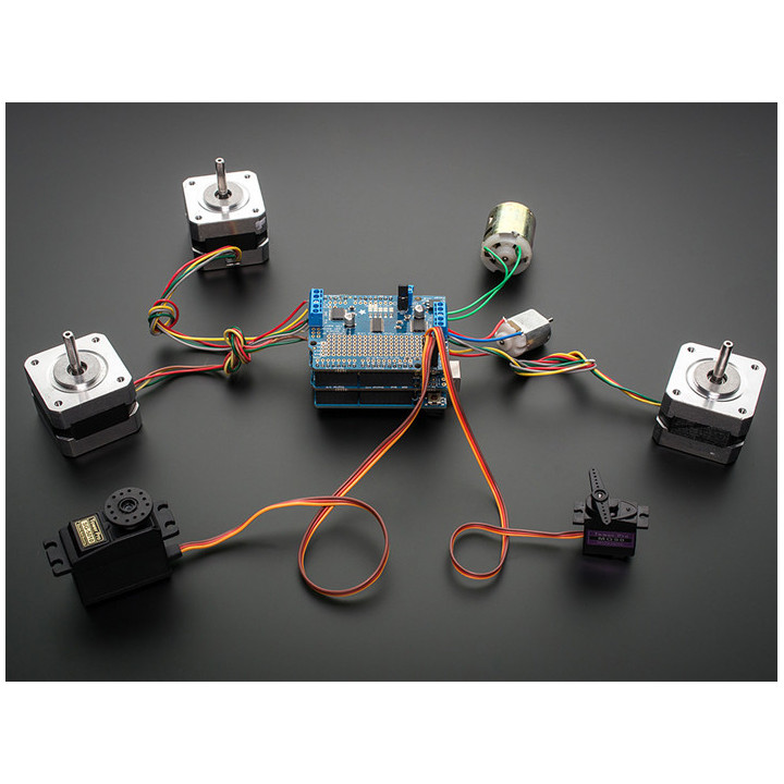 Exemple de mise en application du Shield moteurs 4 x 1,2 A ADA1438
