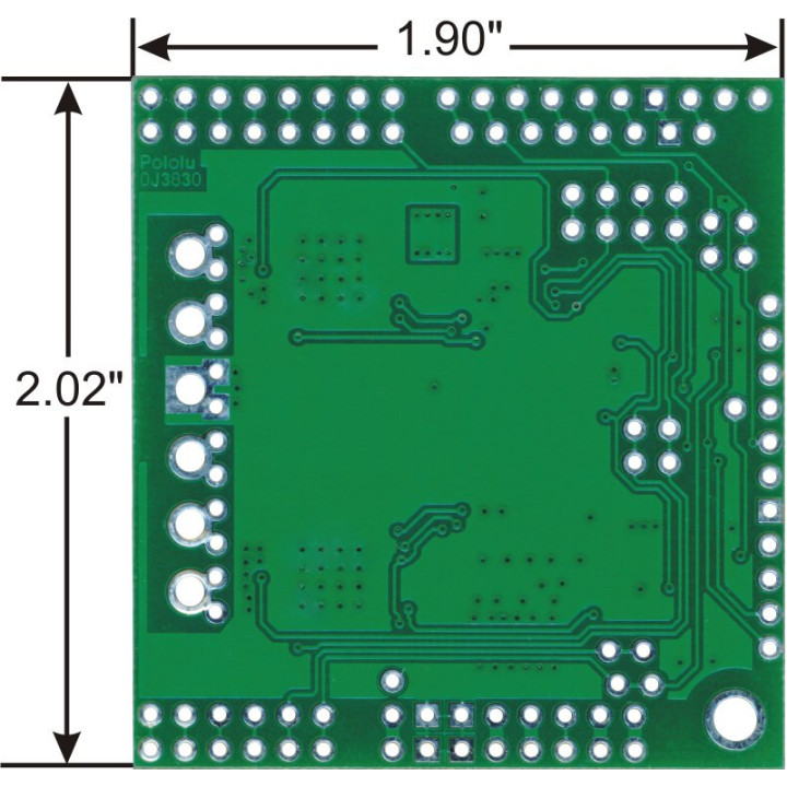 Vue arrière de la platine Dual Motor Driver pour Arduino®