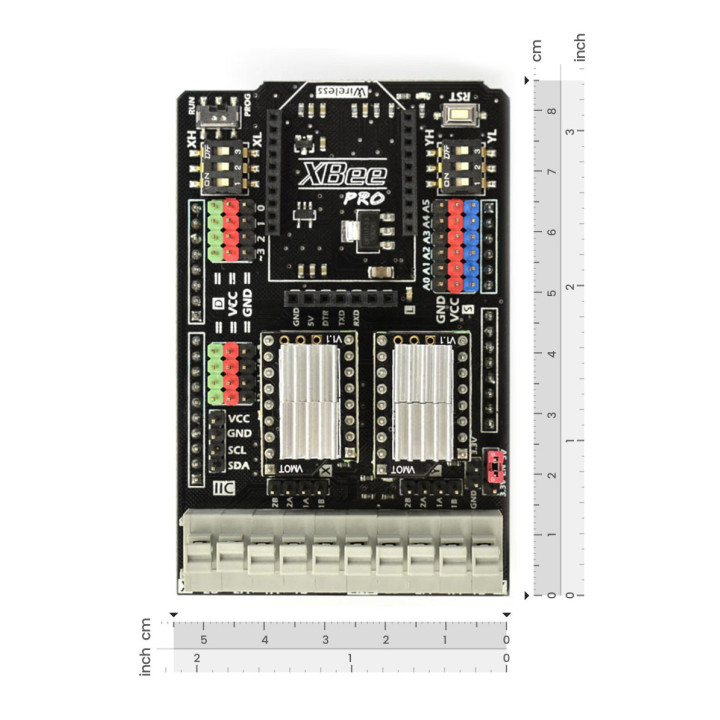 Dimensions du Shield 2 moteurs pas-à-pas DRI0023
