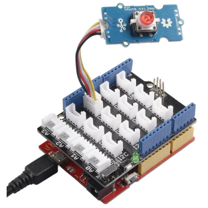 Exemple d'utilisation (ici le bouton en version avec led bleu)