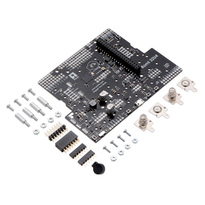 Vue de côté de la platine Romi 32U4 Control Board